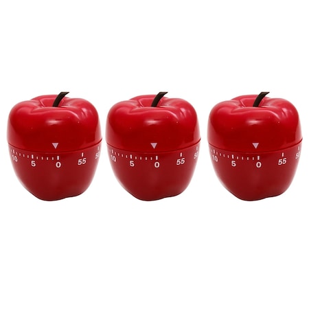 Baumgartens Apple-Shaped Timer, Red, 3PK 77042